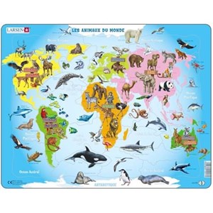 Larsen (A34-RU) - "Animals of the World - RU" - 28 pieces puzzle