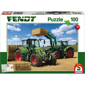 Schmidt Spiele (56256) - "Fendt 716 Vario with Frontlader Cargo 4x85" - 100 pieces puzzle