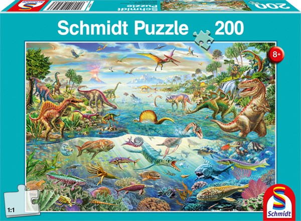 Schmidt Spiele (56253) - "Discover the Dinosaurs" - 200 pieces puzzle