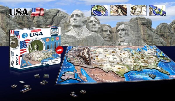 4D Cityscape (40008) - "USA History" - 950 pieces puzzle