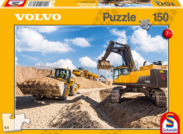 Schmidt Spiele (56287) - "Volvo L120GZ, A40F, EC750D" - 150 pieces puzzle