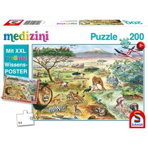 Schmidt Spiele (56292) - "Animals in East Africa" - 200 pieces puzzle