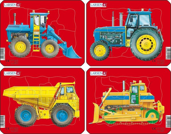 Larsen (Z1) - "Tractors, Dump Truck and Bulldozer" - 10 pieces puzzle