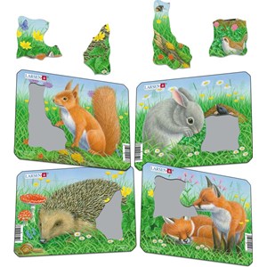 Larsen (Z12) - "Rabbit, Squirrel, Hedgehog, Fox" - 5 pieces puzzle