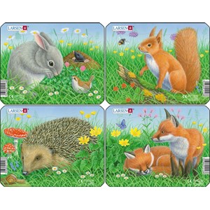 Larsen (Z12) - "Rabbit, Squirrel, Hedgehog, Fox" - 5 pieces puzzle