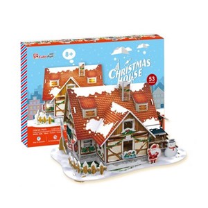 Cubic Fun (P647h) - "Christmas House" - 53 pieces puzzle
