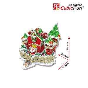 Cubic Fun (P646h) - "Christmas Castle" - 84 pieces puzzle