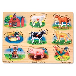 Melissa and Doug (268) - "Farm Sound Puzzle" - 9 pieces puzzle