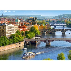 Castorland (B-53087) - "View of Bridges in Prague" - 500 pieces puzzle