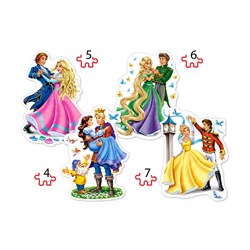 Castorland (B-04461) - "Princesses in Love" - 4 5 6 7 pieces puzzle