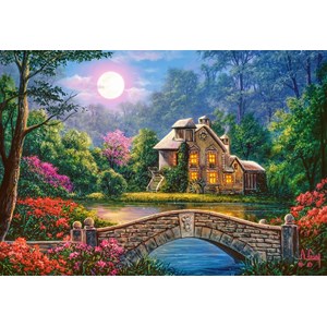 Castorland (C-104208) - "Cottage in the Moon Garden" - 1000 pieces puzzle