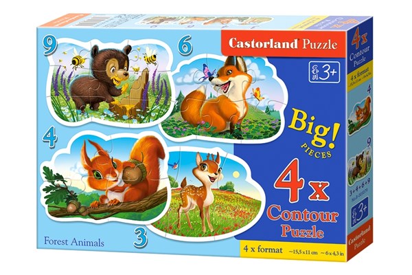 Castorland (B-005079) - "Forest Animals" - 3 4 6 9 pieces puzzle