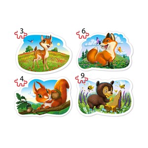 Castorland (B-005079) - "Forest Animals" - 3 4 6 9 pieces puzzle