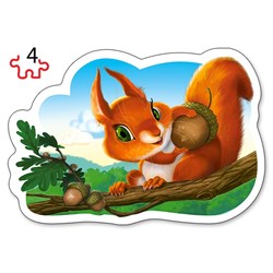 Castorland (B-005079) - "Forest Animals" - 3 4 6 9 pieces puzzle
