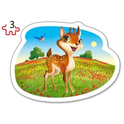 Castorland (B-005079) - "Forest Animals" - 3 4 6 9 pieces puzzle
