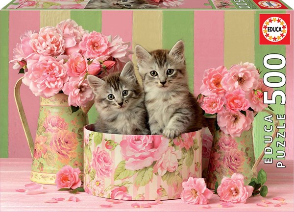 Educa (17960) - "Kittens with roses" - 500 pieces puzzle