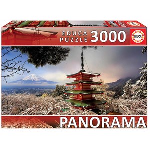 Educa (18013) - "Mount Fuji and Chureito Pagoda, Japan" - 3000 pieces puzzle