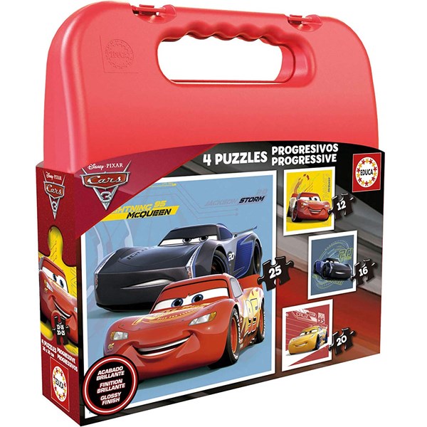 Educa (17175) - "Cars 3" - 12 16 20 25 pieces puzzle