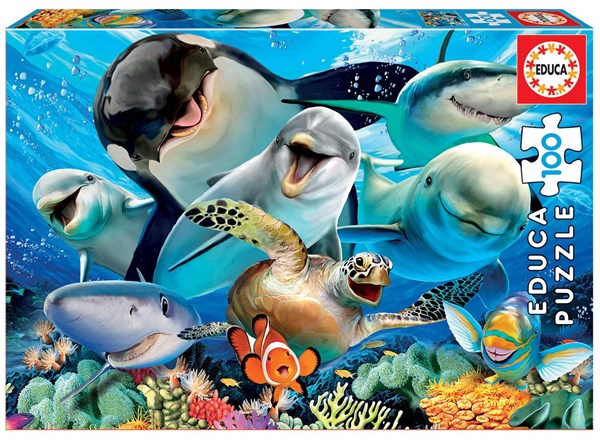 Educa (18062) - "Underwater selfie" - 100 pieces puzzle
