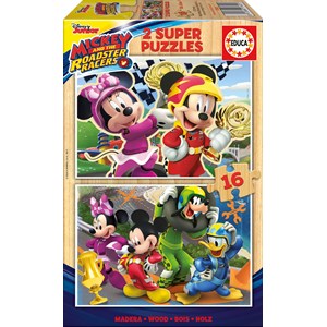 Educa (17622) - "Mickey and the Roadster Racers" - 16 pieces puzzle