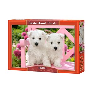 Castorland (C-151721) - "White Terrier Puppies" - 1500 pieces puzzle