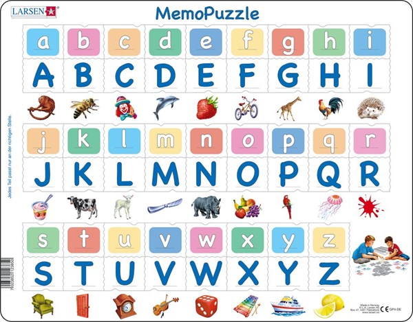 Larsen (GP426-DE) - "MemoPuzzle. The Alphabet" - 26 pieces puzzle