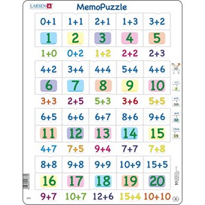 Larsen (GP3) - "MemoPuzzle, Addition with numbers from 0-20" - 40 pieces puzzle