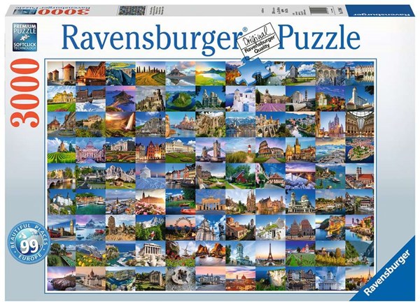 Ravensburger (17080) - "99 Beautiful Places in Europe" - 3000 pieces puzzle