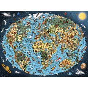 Ravensburger (16360) - "Cartoon Earth" - 1500 pieces puzzle