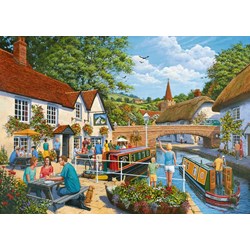 Ravensburger (19695) - "Waterside Tavern" - 1000 pieces puzzle