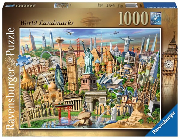 Ravensburger (19798) - "World Landmarks" - 1000 pieces puzzle