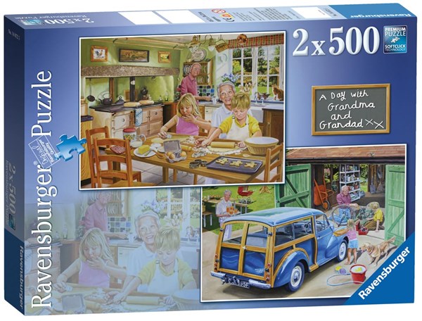 Ravensburger (14072) - "Day with Grandma and Grandpa" - 500 pieces puzzle