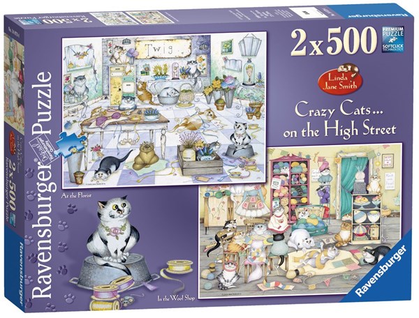 Ravensburger (14079) - Linda Jane Smith: "On the High Street" - 500 pieces puzzle