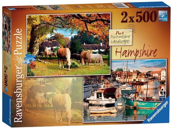 Ravensburger (14081) - "Picturesque Hampshire" - 500 pieces puzzle