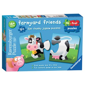Ravensburger (06904) - "Farmyard Friends" - 2 pieces puzzle