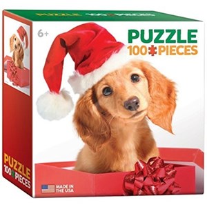 Eurographics (8104-0670) - "Holiday Puppy" - 100 pieces puzzle