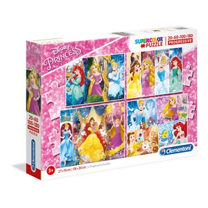 Clementoni (07721) - "Disney Princess" - 20 60 100 180 pieces puzzle