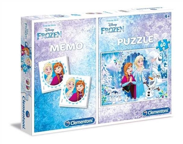 Clementoni (07916) - "Frozen + Memo" - 60 pieces puzzle