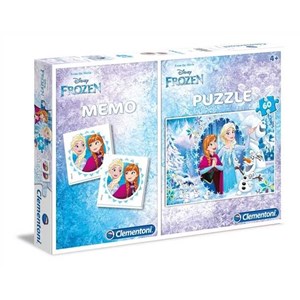 Clementoni (07916) - "Frozen + Memo" - 60 pieces puzzle