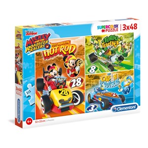 Clementoni (25227) - "Mickey and The Roadster Racers" - 48 pieces puzzle