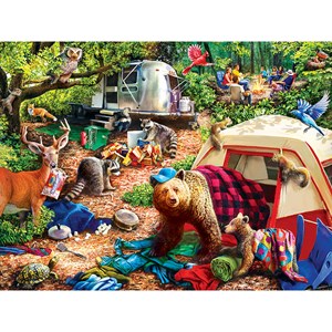 MasterPieces (31997) - Larry Jones: "Campsite Trouble" - 300 pieces puzzle