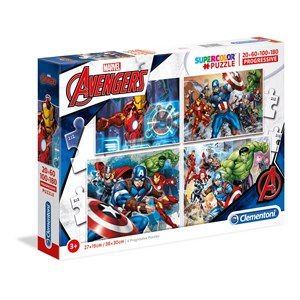 Clementoni (07722) - "Marvel The Avengers" - 20 60 100 180 pieces puzzle