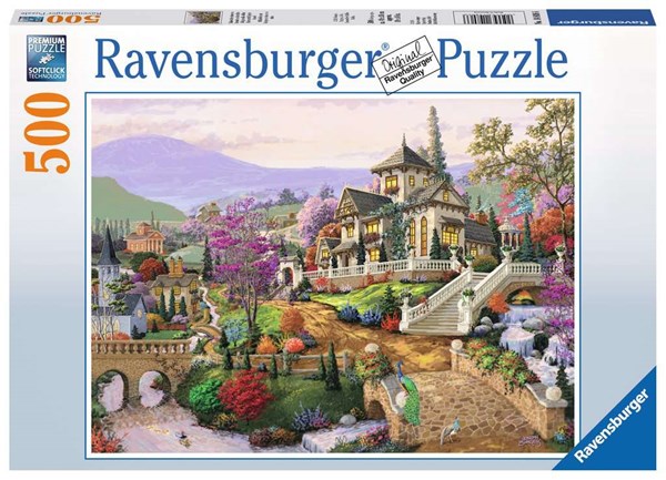 Ravensburger (14806) - "Hillside Retreat" - 500 pieces puzzle