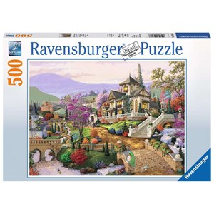 Ravensburger (14806) - "Hillside Retreat" - 500 pieces puzzle