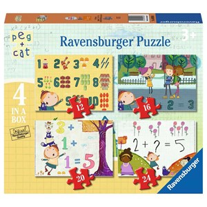 Ravensburger (06995) - "Peg + Cat" - 12 16 20 24 pieces puzzle
