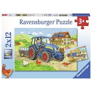 Ravensburger (07616) - "Construction Site and Farm" - 12 pieces puzzle