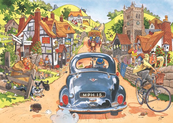 Jumbo (19146) - "WASGIJ Original 1 Retro, Sunday Drivers" - 1000 pieces puzzle