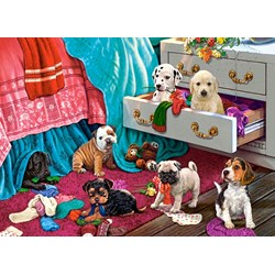 Castorland (B-030392) - "Puppies in the Bedroom" - 300 pieces puzzle