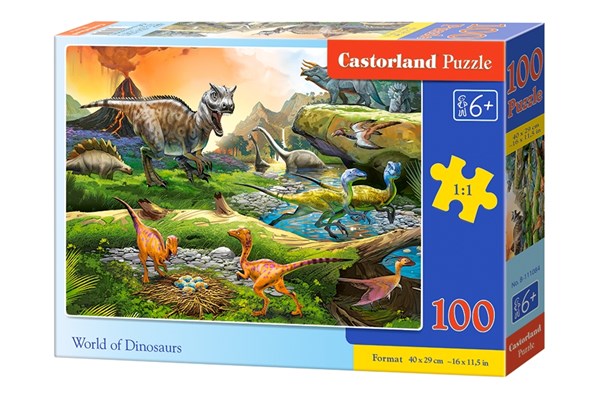 Castorland (B-111084) - "World of Dinosaurs" - 100 pieces puzzle