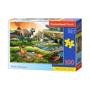 Castorland (B-111084) - "World of Dinosaurs" - 100 pieces puzzle